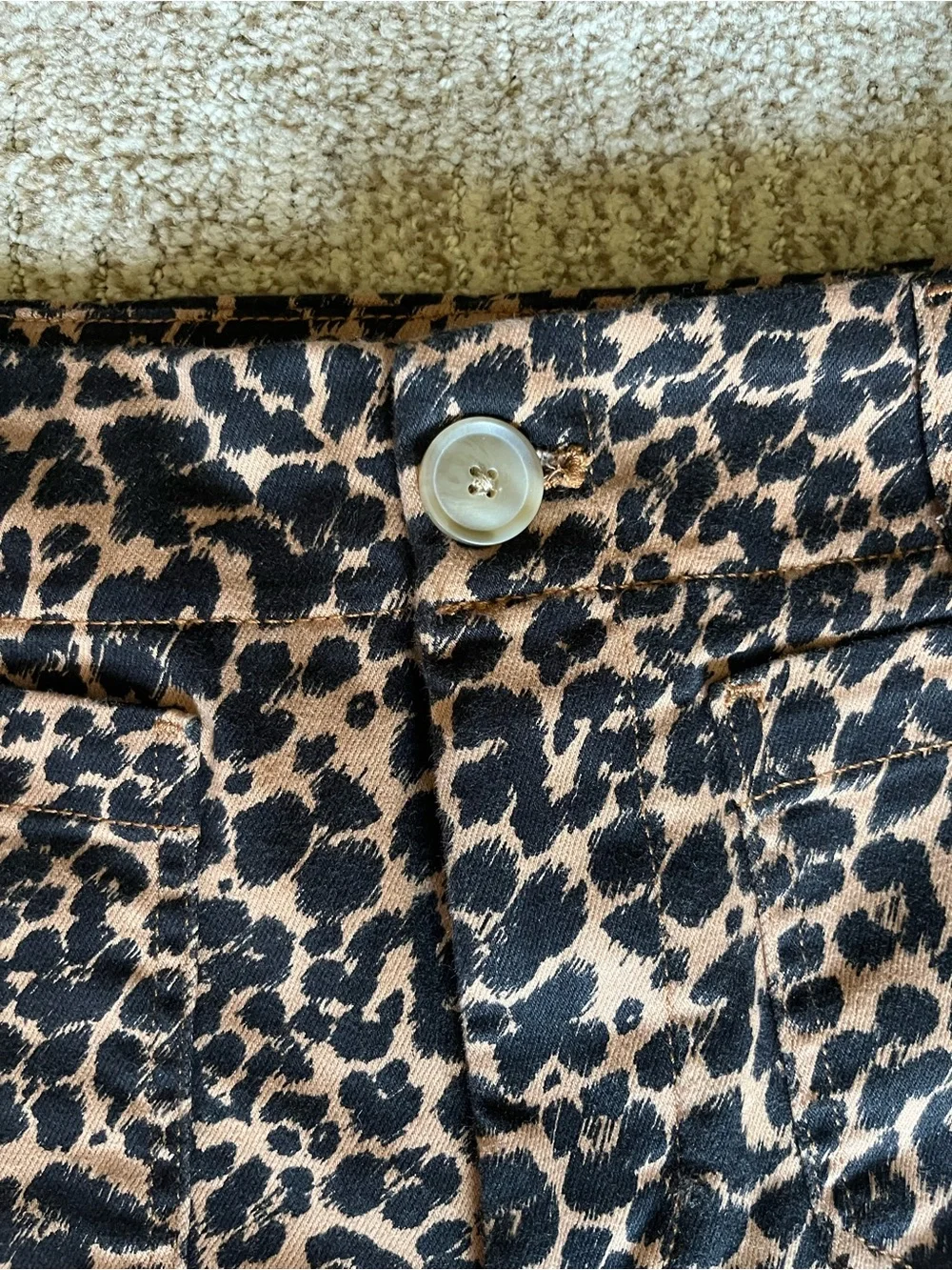 Maeve Colette High-Rise Wide-Leg Cropped Jeans in Leopard